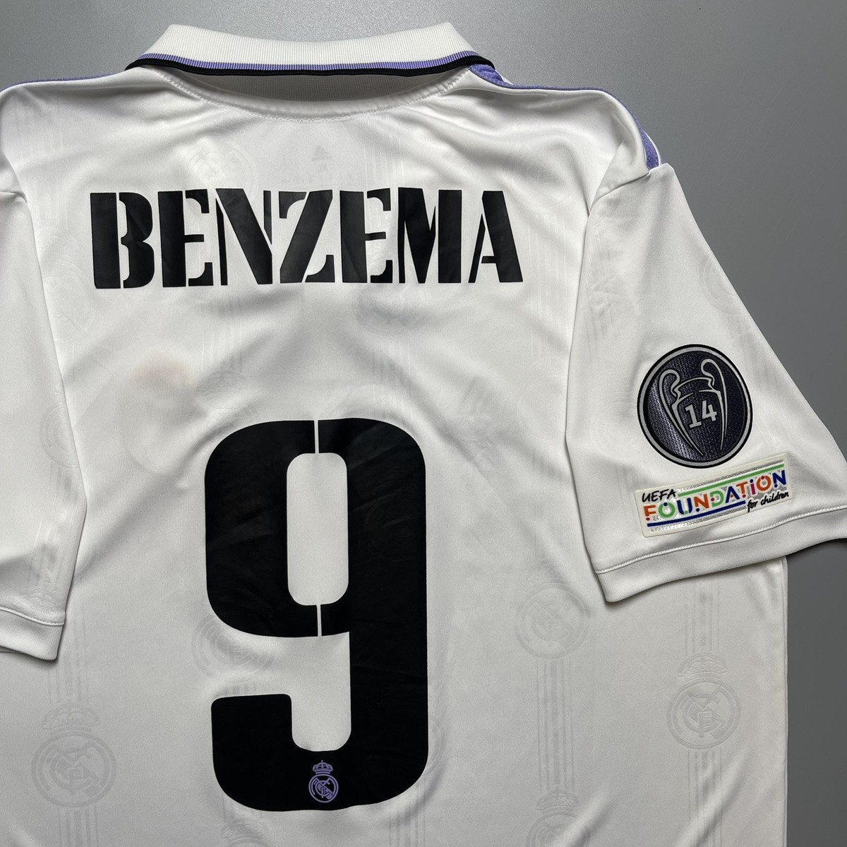 REAL MADRID ADIDAS 2022/2023 SOCCER HOME JERSEY #9 BENZEMA