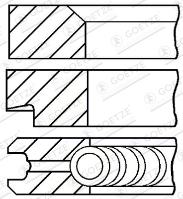 1X Goetze Engine 08-176600-00 Kolbenringsatz FüR Mercedes-Benz Puch-image