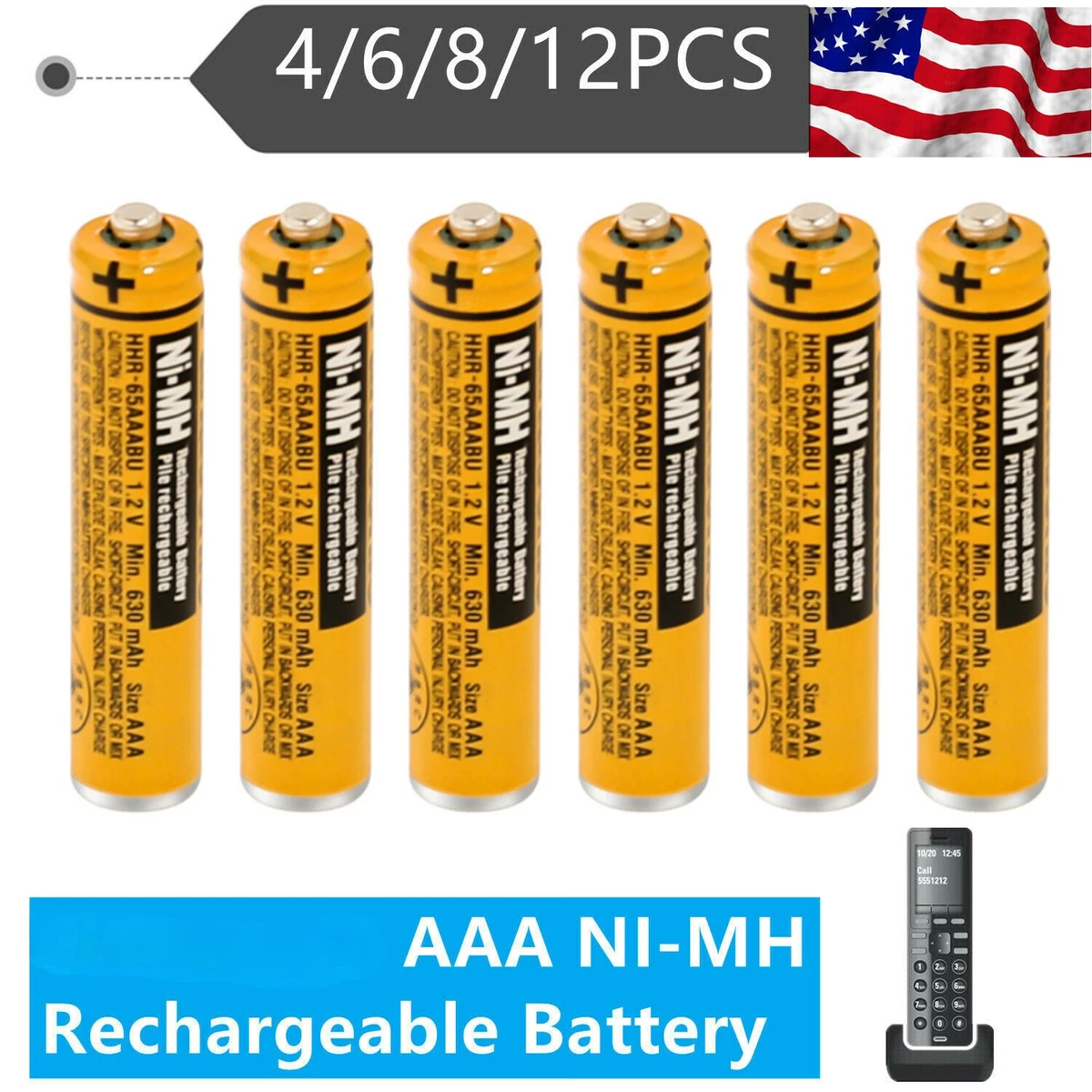 Batteria NiMH 2,4V 1500mAh Per Panasonic HHR-P513 – Ricambio Compatibile, 50g - 2