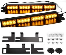 Aspl 32led Visor Lights 26 Flash Patterns Windshield Emergency Hazard Amber