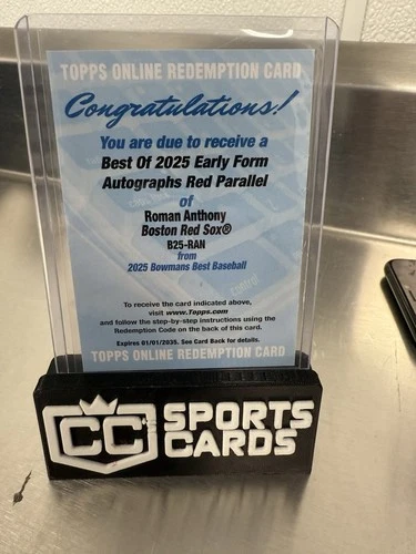 2025 Bowman’s Best Early Form Roman Anthony On Card Auto Red Parallel /5