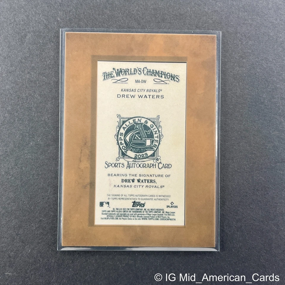 2023 Topps Allen & Ginter DREW WATERS Framed Mini Auto #MA-DW Royals RC - Image 4 of 4