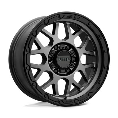 17x8.5 KMC KM535 GRENADE OFF-ROAD Matte Gray Matte Black Lip Wheel 6x120 (0mm)