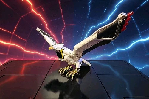 VINTAGE 1995 BANDAI MM POWER RANGERS: THE MOVIE WHITE RANGER'S DELUXE FALCONZORD