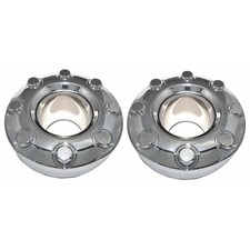 Pair Chrome Front Center Caps Ford F350 SuperDuty Dually 4x4 05-09 11-15 ZZ0626