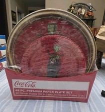 Coca Cola 48 Piece Premuim Christmas Paper Plate Set
