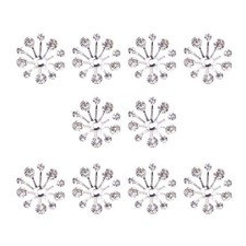 10x Crystal Flower Spacers End Caps Necklace Bracelet