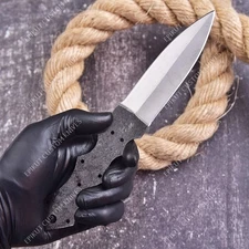 9'' 1095 High Carbon Steel Knife Blank Blade DIY Bushcraft Hunting Knife Making