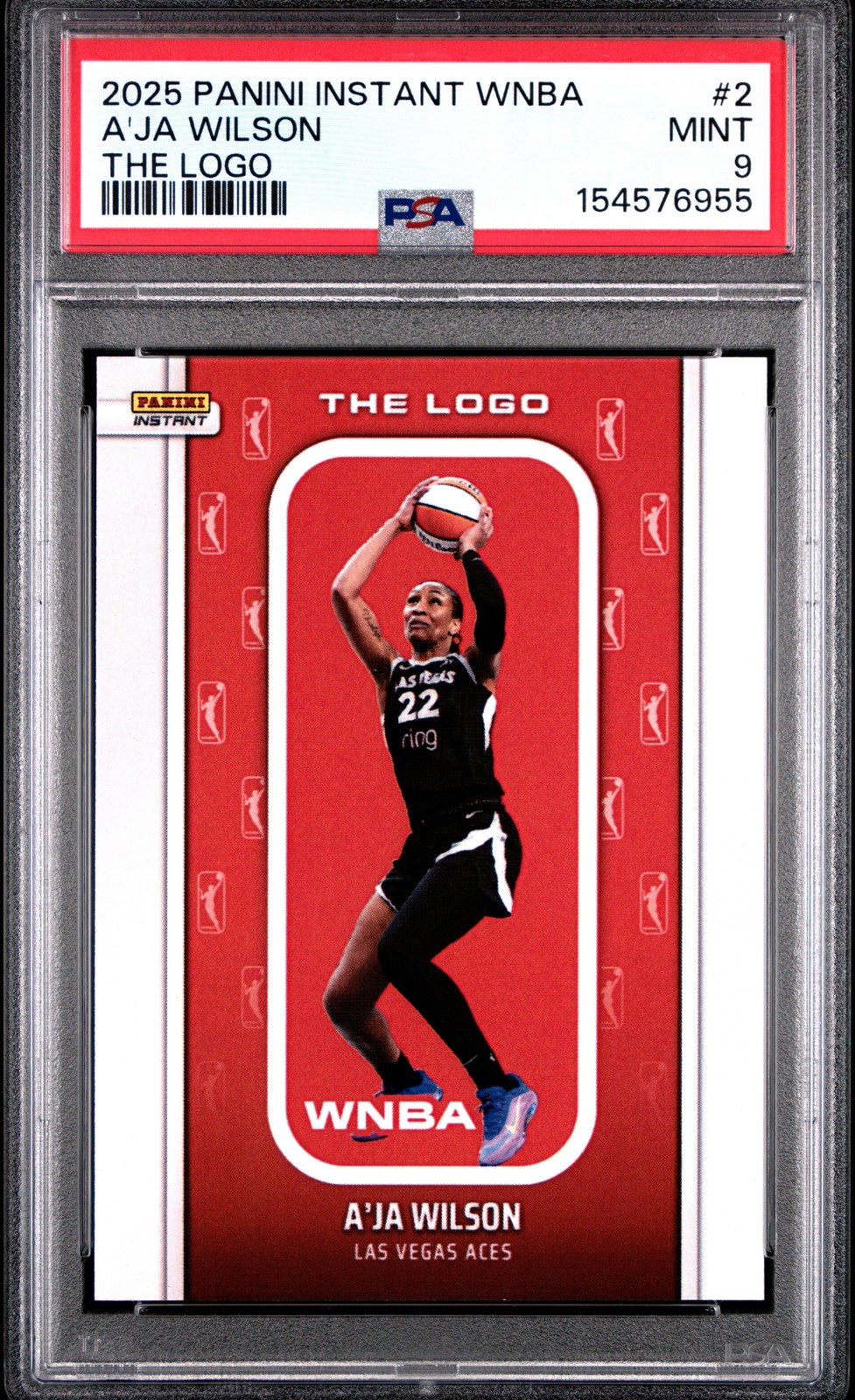 2025 PANINI INSTANT WNBA THE LOGO #2 A'JA WILSON PSA 9