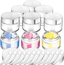 6 Pack 1Oz Glass Jars with Lids, 1Ounce Small Glass Containers with Lids