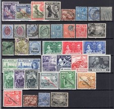 Malta QV-GVI Selection 38 Stamps Used or Mint CV$95
