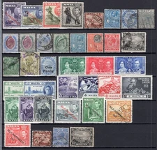 Malta QV-GVI Selection 38 Stamps Used or Mint CV$95