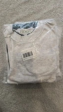 LL Bean Mens Vintage Gray/Green T-Shirt Made Base Layer Top Size XXL REG