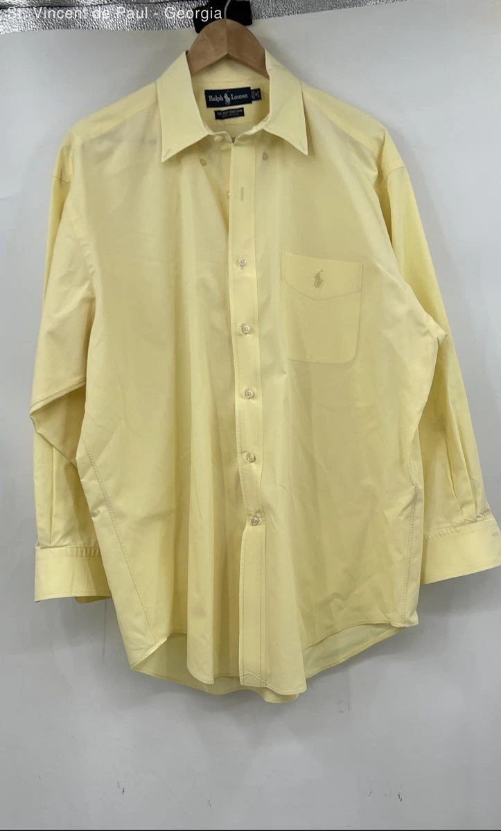 Yellow Mens 2xlt Button Down Shirts Point Yellow Big Tall Dress Shirts For  Men For Sale