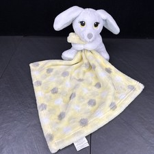 Little Beginnings Yellow Puppy Dog Lovey 13" Plush Baby Toy Satin Blanket A