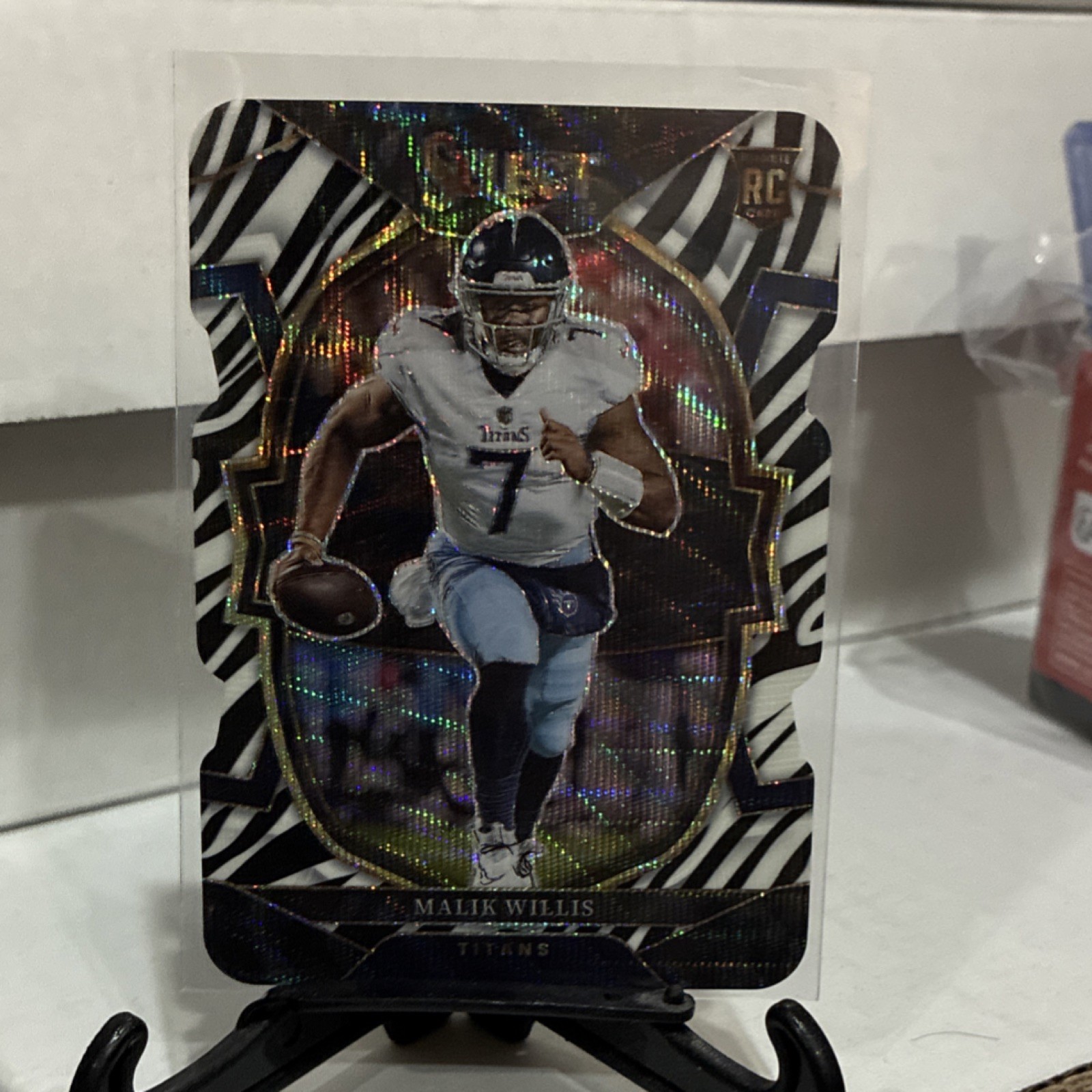 Panini 2022 Select Malik Willis Rookie Zebra Prizm Die-Cut #38 Titans