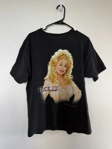 Dolly Parton T Shirt Size M Black Faded Dollywood Co Vintage vintage concert t-shirt, vintage, single stitch, B+ condition