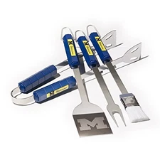 BSI PRODUCTS, INC. - Michigan Wolverines 4 Piece Barbecue Set - MICH Fan Gift