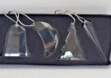NEW Oleg Cassini Set of 4 CRYSTAL ORNAMENTS Christmas Tree Moon Bell Icicle