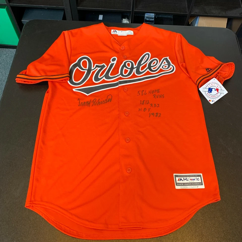 Frank Robinson Signed Heavily Inscribed Stats Baltimore Orioles Jersey PSA DNA - Image 2 of 4