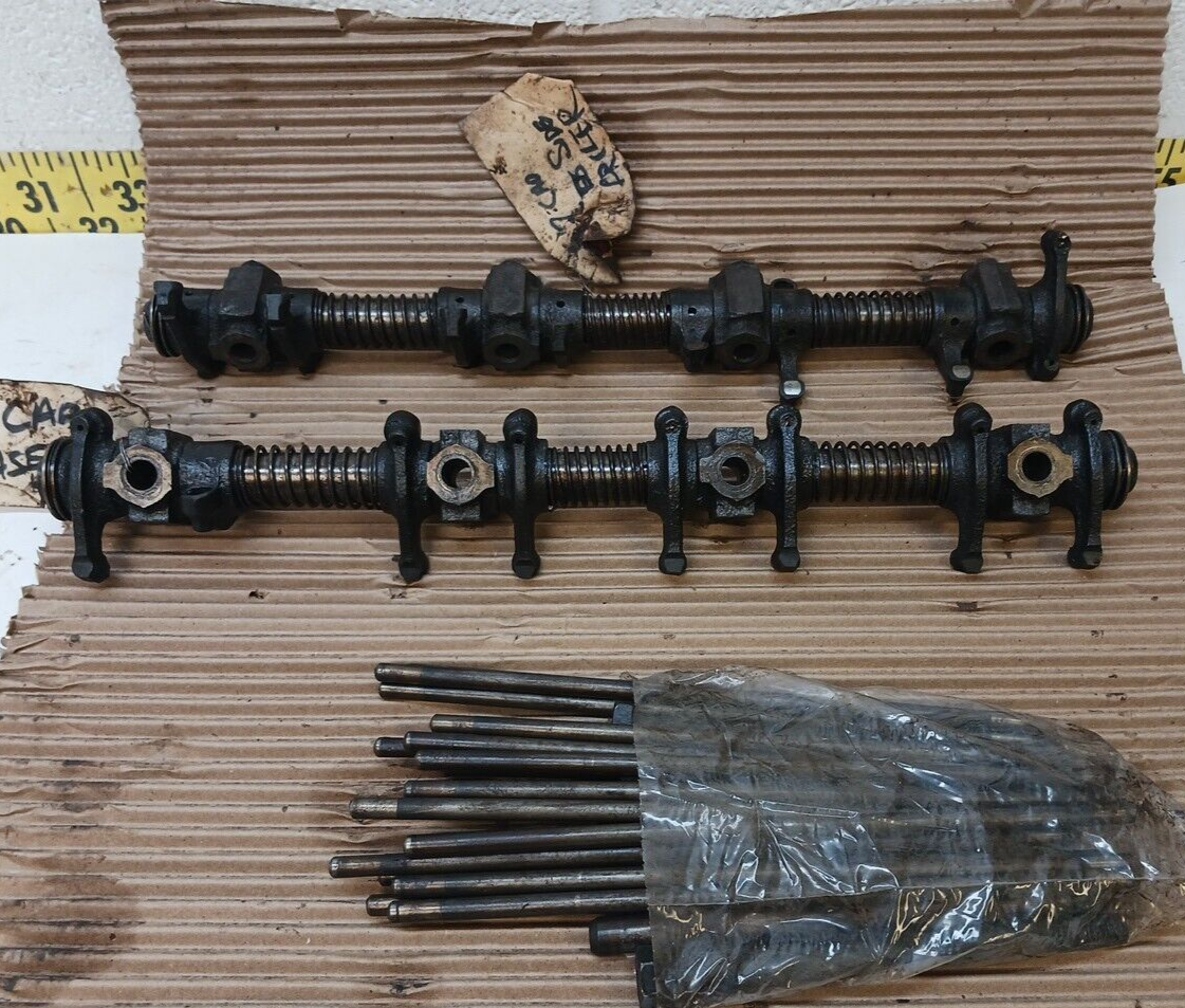 RH+LH 390 Engine Rocker Arm Shaft w/ Pins + Rod 4 Bolts 1957-62