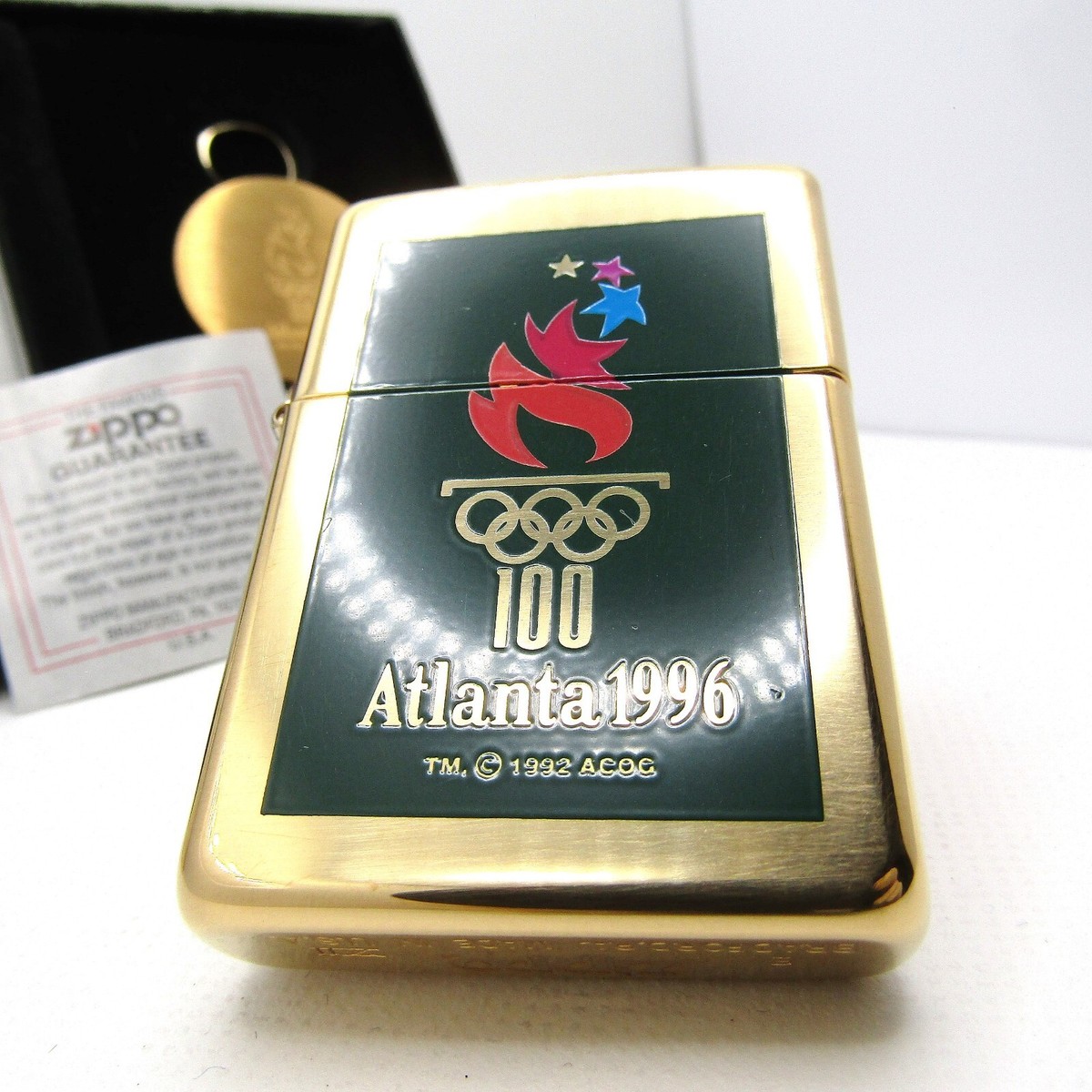 Atlanta 1996 Olympic Games Solid Brass Zippo Oil Lighter Set