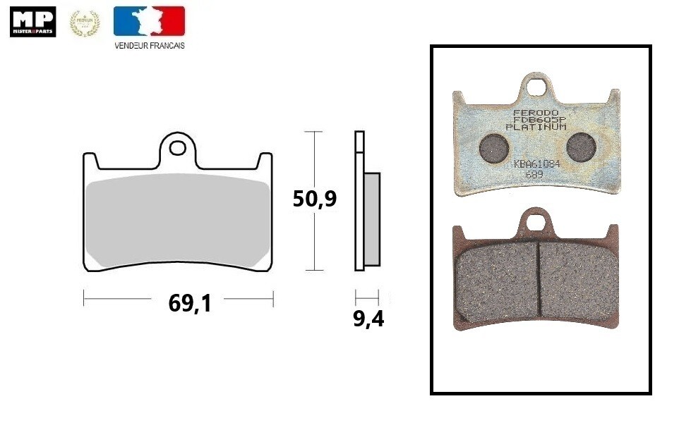 Plaquettes de freins avant Yamaha YZF 1000 R à friction stable et endurance