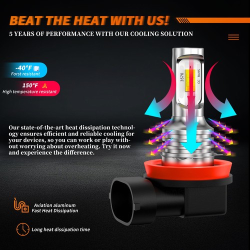 Luz de conducción antiniebla delantera LED H8 H11 H9 10000K bombilla blanca fría lámparas DRL Canbus - Imagen 3 de 12
