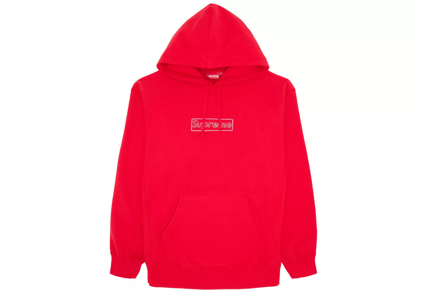 Sweat shirt à capuche rouge Supreme x KAWS boîte à craie logo Bogo taille moyenne 2021