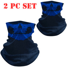 2pc FACE MASK Neck Gaiter Bandana Skull Cover Balaclava Reusable Gator Shield