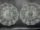 2 Vintage Anchor Hocking Clear Glass Deviled Egg Plate Sea Shell Pattern
