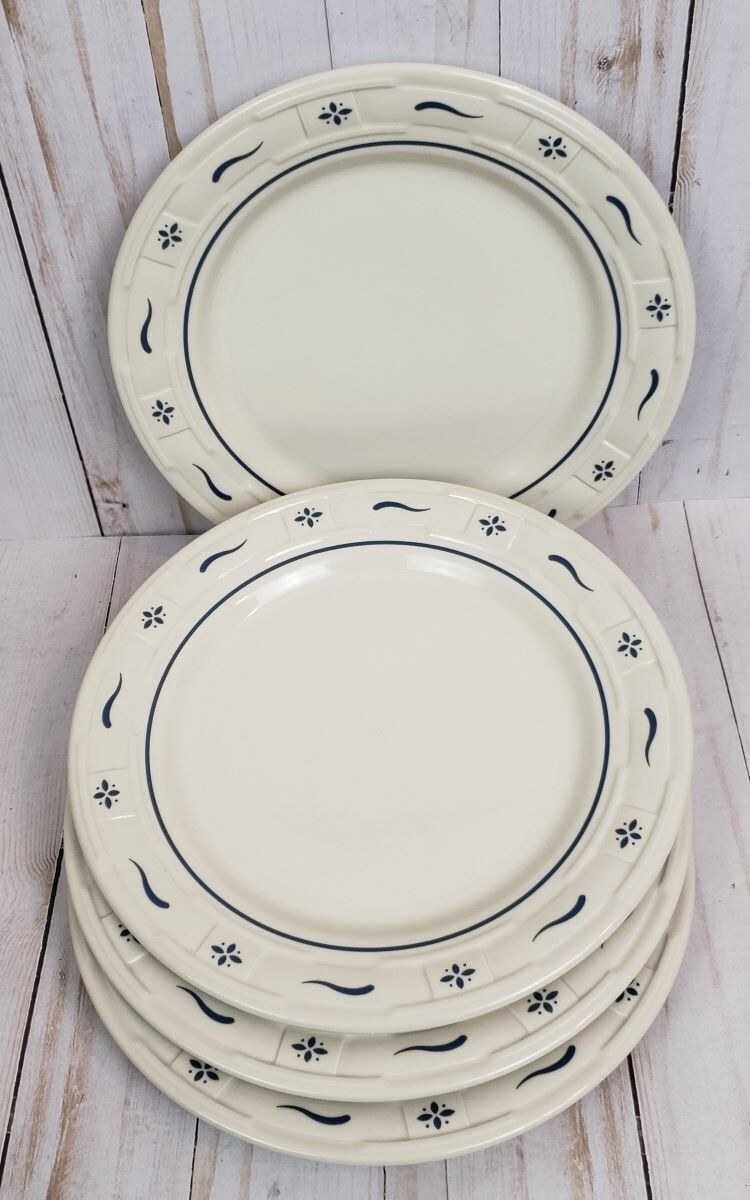 Woven Traditions Classic Blue Longaberger Luncheon Plates 9" Lot of 4