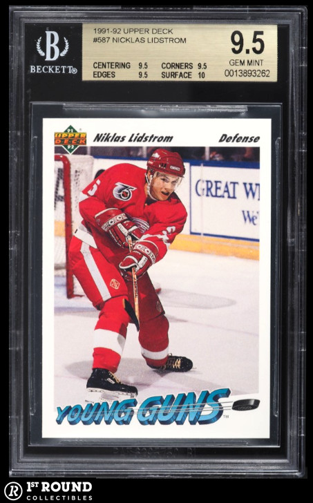 Nicklas Lidstrom BGS 9.5: 1991-92 Upper Deck Young Guns Rookie Gem Mint Plus