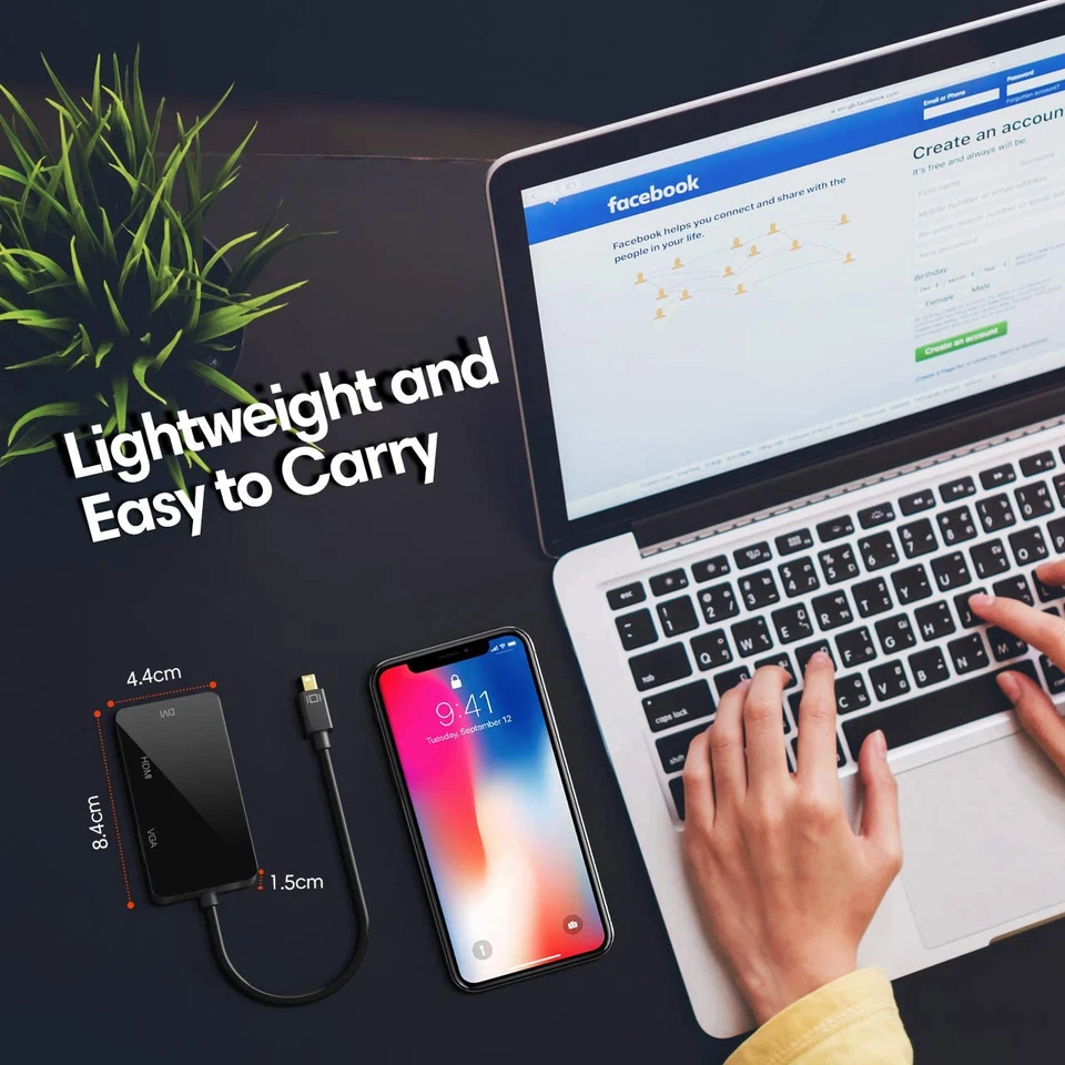 Mini DisplayPort DP to HDMI VGA DVI Converter For Microsoft Surface Pro 1 2 3 4K - Image 2 of 4