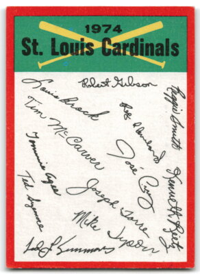 1974 Topps #NNO St.Louis Cardinals Team Checklist One Star *VG-EX, MARKED* 3AK5