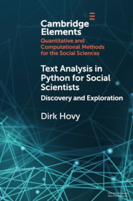 Text Analysis in Python for Social Scientists: Discover -  NEW Dirk Hovy 2021