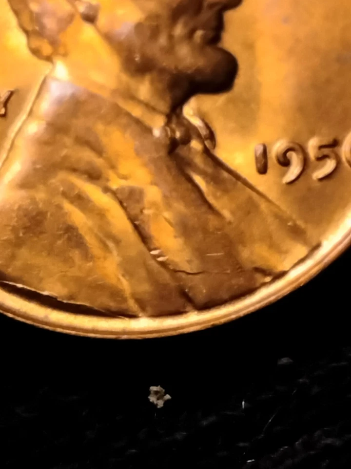 1956 P Lincoln Wheat Cent Retained Die Break Error - Image 2 of 4