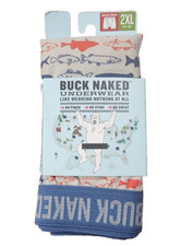 Duluth Trading Co. Buck Naked Underwear Pattern Boxer Brief Patriotic Fish 2XL