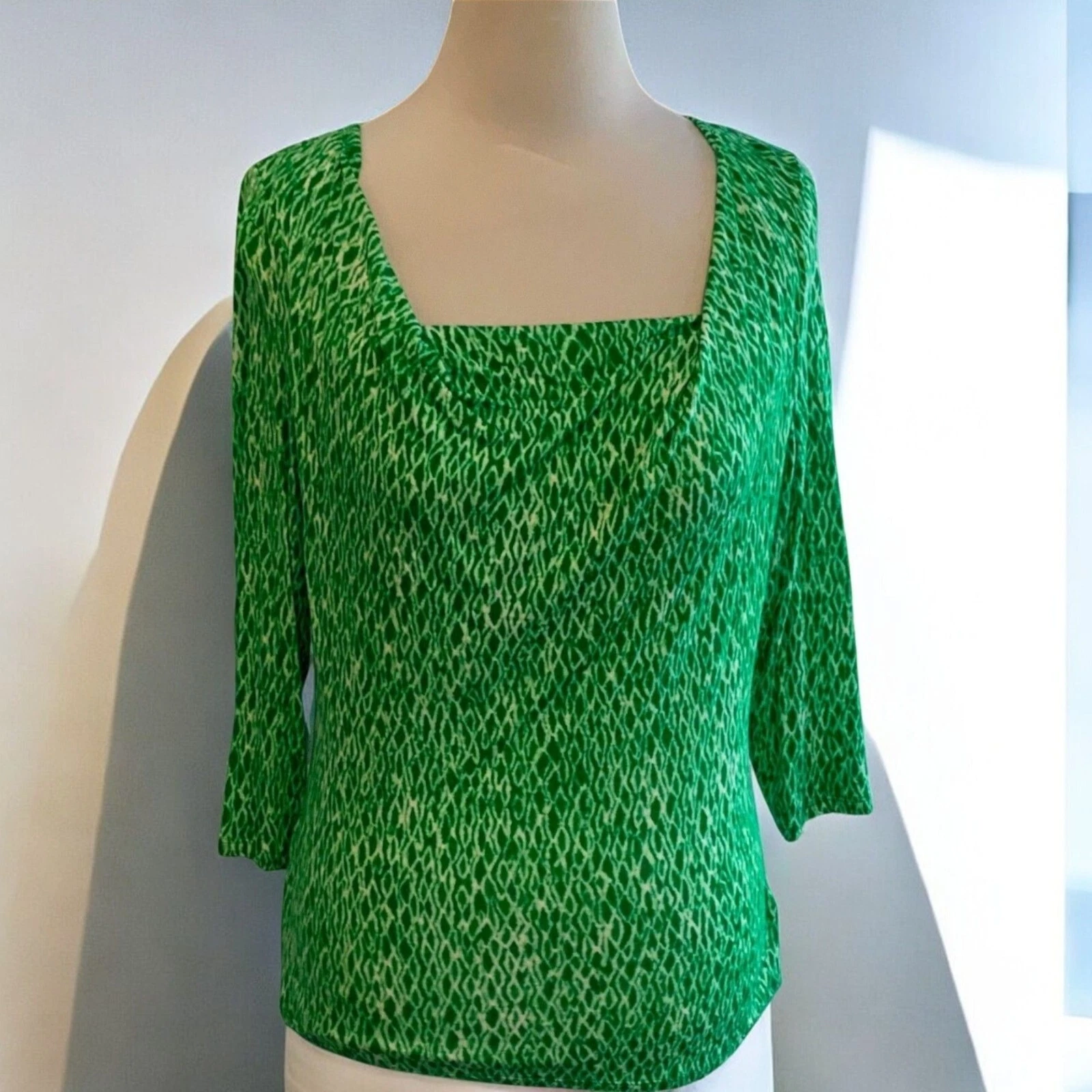 Tunica Michael Kors quarto manica collo cappuccio verde stampa animalier Small