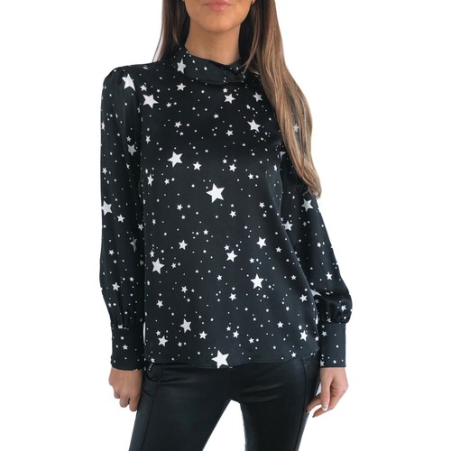 Ex OASIS Black Star Print Blouse with 
