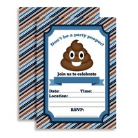 Poop Emoji Fill In Party Invitations on sale Poop Emoji Fill In Party Invitations on sale