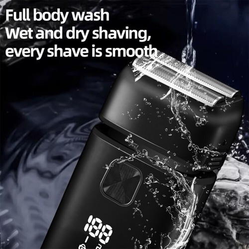 Afeitadora eléctrica para hombre afeitadora de papel de afeitar recortadora de barba inalámbrica USB recargable - Imagen 7 de 14