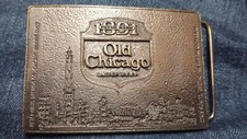 Vintage 1973 Old Chicago Lager Beer Brass Belt Buckle Peter Hand Made In The USA