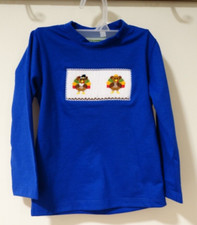 NWT Classic Whimsy Smocked Turkeys Shirt Boy's Size 12 Month