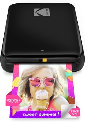 KODAK Step Instant Smartphone Photo Printer + 75 Sheets Bundle- Black