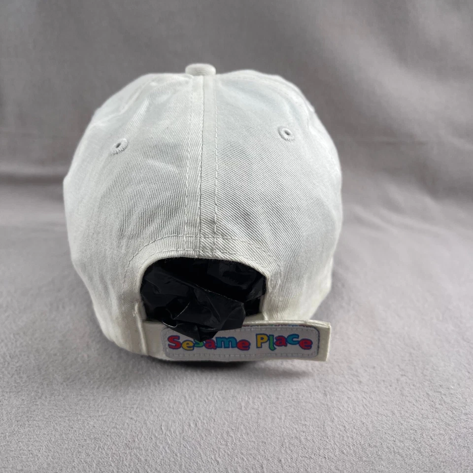 芝麻广场帽子儿童可调节白色肩带爸爸帽大鸟Y2K — 第 3/4 张图片