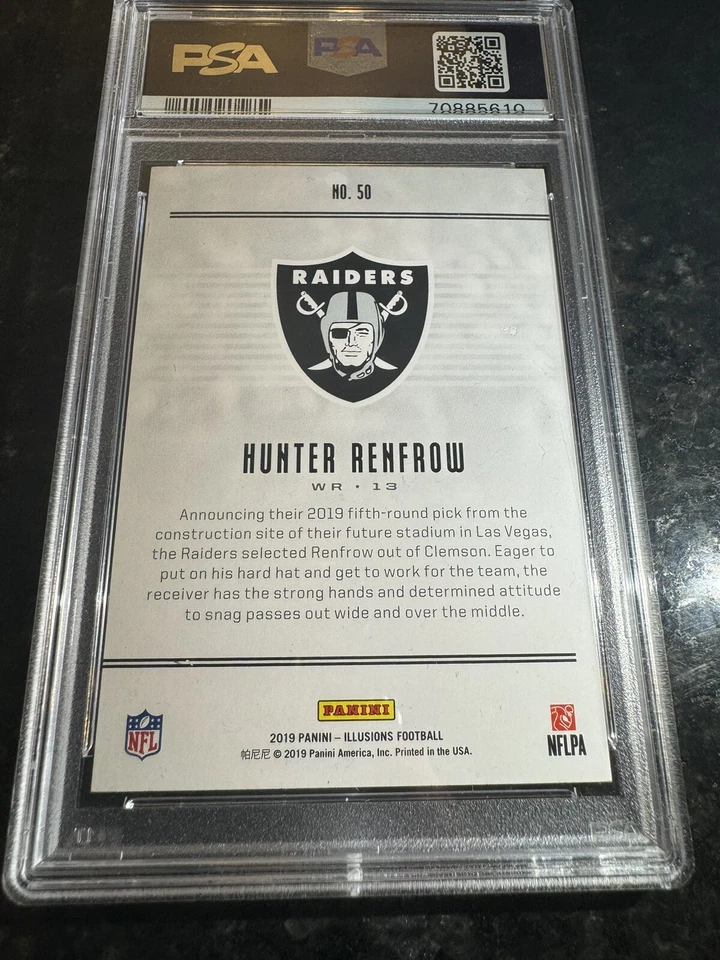 2019 Hunter Renfrow Illusions Retail #50 PSA 8 - Image 2 of 2
