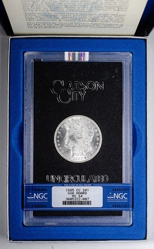 1885 CC Morgan Dollar NGC MS64 GSA, Box and COA