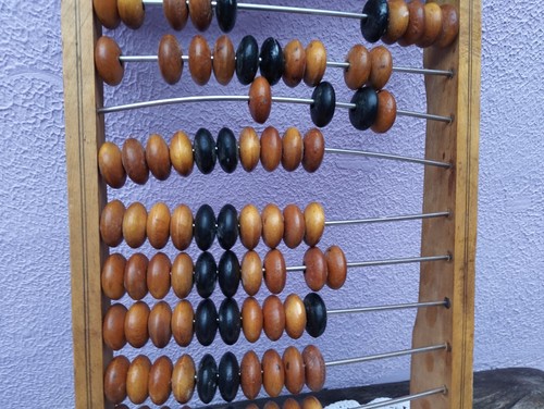 Ábaco soviético de madera, calculadora de tienda vintage. - Imagen 3 de 13