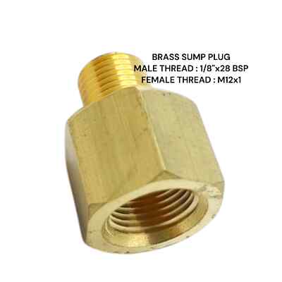 1/8''BSP Male to M12x1 Female Brass sump Adapter Oil Temperature Gauge Sensor